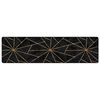 vidaXL Tappeto Lavabile Nero e Oro 80x300 cm