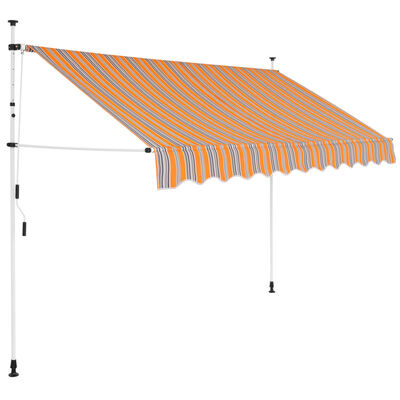 vidaXL Tenda da Sole Retrattile Manuale 300 cm a Strisce Blu e Gialle