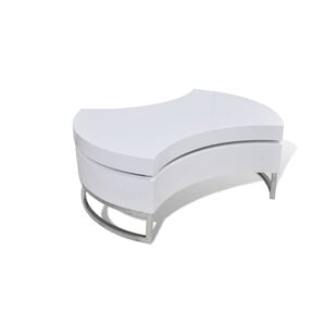 vidaXL Tavolino da Salotto Forma Regolabile Bianco Lucido