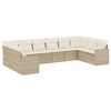 vidaXL Set Divano da Giardino 10 pz con Cuscini Beige in Polyrattan