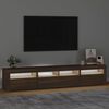 vidaXL Mobile Porta TV con Luci LED Rovere Marrone 210x35x40 cm