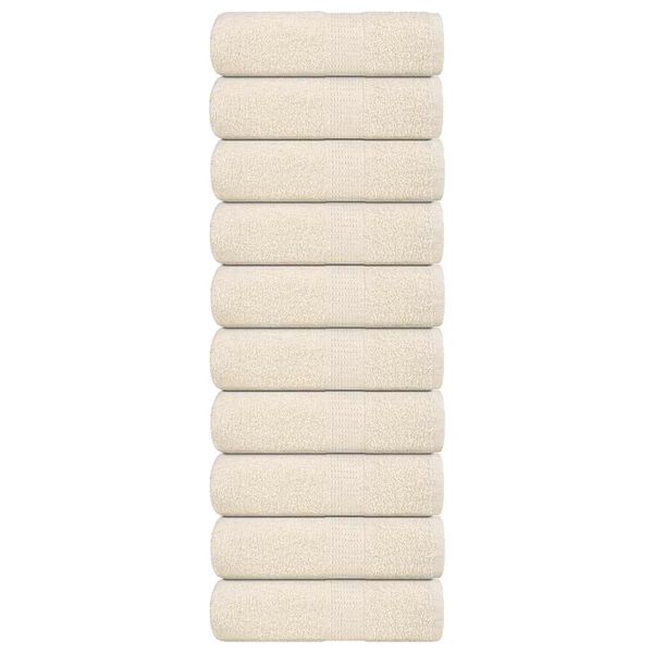 vidaXL Asciugamani per ospiti FROGN 10 pz Crema 30x50 cm 360 g/m&sup2;