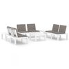 vidaXL Set Divani da Giardino con Cuscini 6 pz in Plastica Bianco