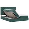 vidaXL Letto con Contenitore Verde Scuro 200 x 200 cm Velluto