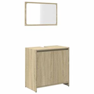 vidaXL Set Mobili da Bagno 2 pz Rovere Sonoma in Legno Multistrato