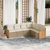 vidaXL Set Divano da Giardino 6 pz con Cuscini Beige in Polyrattan