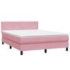 vidaXL Letto a Molle con Materasso e LED Rosa 140x210 cm in Velluto
