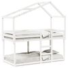 vidaXL Letto a Castello con Tetto Bianco 75x190 cm Legno Massello Pino