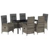 vidaXL Set da Pranzo per Giardino con cuscino 7 pcs Grigio polyrattan