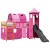 vidaXL Letto a Soppalco con Torre Bambini Rosa 80x200cm Massello Pino