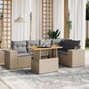 vidaXL Set Divano da Giardino 6 pz con Cuscini Beige in Polyrattan