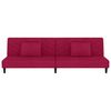 vidaXL Divano Letto a 2 Posti con 2 Cuscini Rosso Vino in Velluto