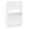 vidaXL Scarpiera Bianco Lucido 63x24x103 cm in Legno Multistrato