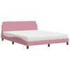 vidaXL Letto con Materasso Dover Rosa 160x200 cm in Velluto