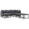 vidaXL Set Divani da Giardino 7 pz con Cuscini in Polyrattan Grigio
