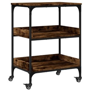 vidaXL Carrello da Cucina Rovere Fumo 60x41x80,5 cm Legno Multistrato