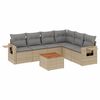 vidaXL Set Divano da Giardino 7 pz con Cuscini Beige Misto Polyrattan