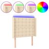 vidaXL Testiera a LED Crema 103x16x118/128 cm in Tessuto