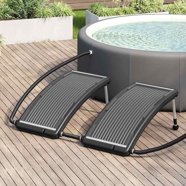 vidaXL Pannelli Solari Termici Curvi per Piscina 2 pz 110x65 cm