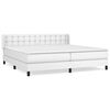 vidaXL Giroletto a Molle con Materasso Bianco 200x200cm in Similpelle