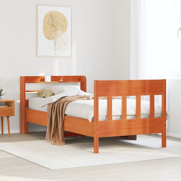 vidaXL Letto senza Materasso Marrone Cera 90x200 cm Legno di Pino