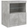 vidaXL Credenza con Luci LED Grigio Cemento 60,5x37x67 cm