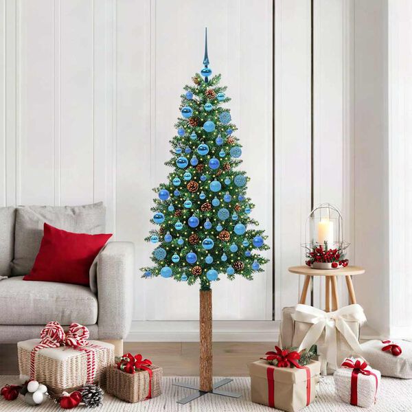 vidaXL Albero di Natale snodato con 300 LED con supporto Verde 180 cm