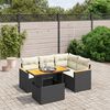 vidaXL Set Divani da Giardino 5 pz con Cuscini in Polyrattan Nero
