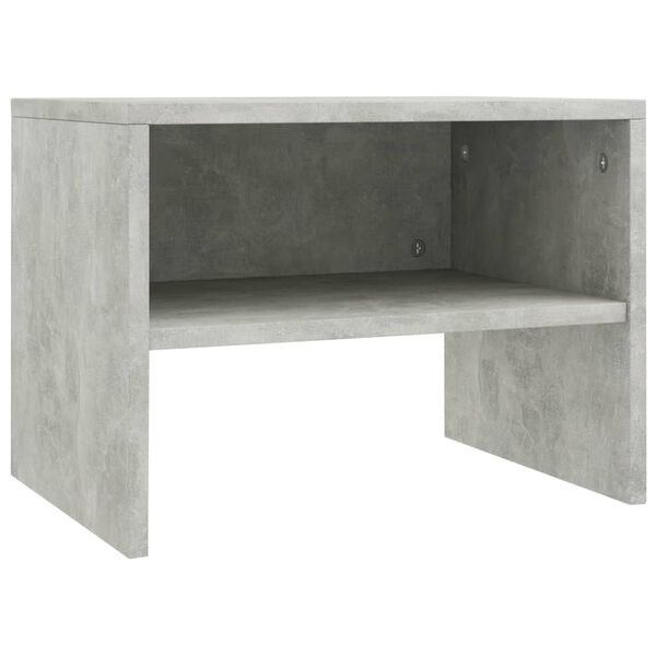 vidaXL Comodino Grigio Cemento 40x30x30 cm in Legno Multistrato