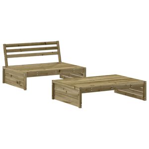 vidaXL Set Salotto da Giardino 2 pz in Legno Impregnato di Pino