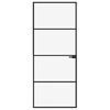 vidaXL Porta Interna Nera 83x201,5cm Vetro Temperato Alluminio Sottile