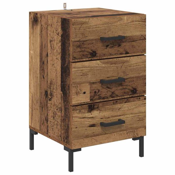 vidaXL Armadio da Notte con cassetto Legno vecchio 40 x 40 x 66 cm