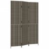 vidaXL Divisorio per Ambienti a 3 Pannelli Grigio in Polyrattan