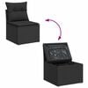 vidaXL Set Divano da Giardino con cuscino 7 pcs Nero Poly Rattan
