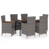 vidaXL Set da Pranzo da Giardino 7 pz con Cuscini Grigio