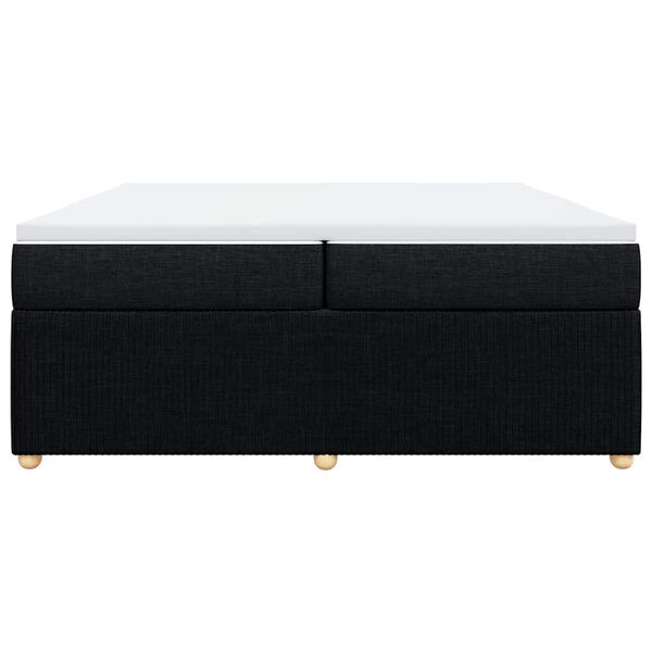 vidaXL Giroletto a Molle con Materasso Nero 200x200 cm in Tessuto