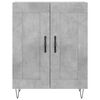 vidaXL Credenza Grigio Cemento 69,5x34x180 cm in Legno Multistrato