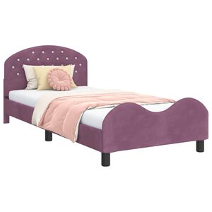 vidaXL Struttura letto bambini con testata Viola 90 x 190 cm Velluto