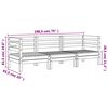 vidaXL Divano da Giardino a 3 Posti Marrone Cera Legno Massello Pino