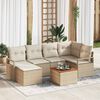 vidaXL Set Divano da Giardino 7 pcs Beige e bianco