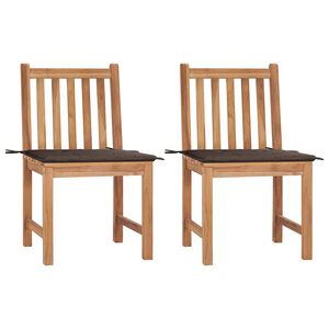 vidaXL Sedie da Giardino 2 pz con Cuscini in Legno Massello di Teak
