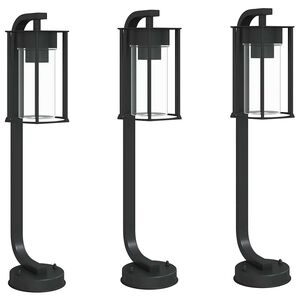 vidaXL Lampade da Terra per Esterni 3 pz Nere 60 cm in Acciaio Inox