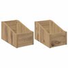 vidaXL Scatola per dischi LP 2 pz Rovere Artigianale 18 x 32 x 18 cm