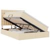 vidaXL Letto con contenitore e materasso Crema 140 x 200 cm Tessuto