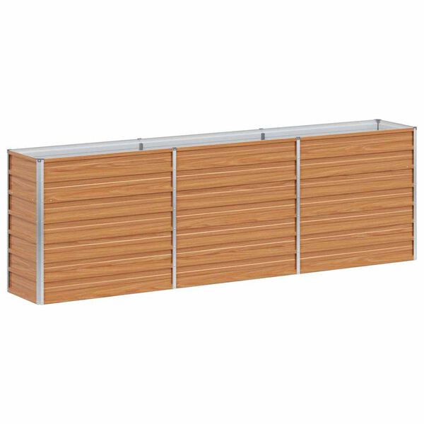 vidaXL Letto Rialzato Giardino 240x40x77 cm in Acciaio Zincato Argento