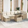 vidaXL Set Divano da Giardino con cuscino 8 pcs Beige Poly Rattan