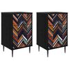 vidaXL Armadio da Notte OMMEN 2 pz Rovere Nero 36 x 33 x 61 cm