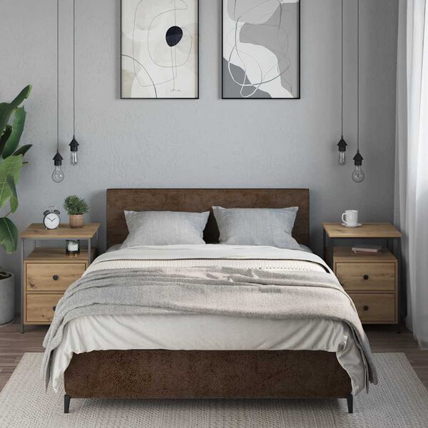 vidaXL Comodini 2pz Rovere Artigianale 44x45x60cm in Legno Multistrato