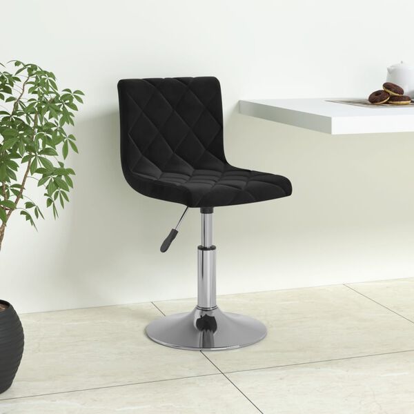 vidaXL Sgabello da Bar Nero in Velluto