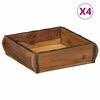 vidaXL Vassoio 4 pz Marrone 29 x 31 x 10 cm Legno Recuperato Massello